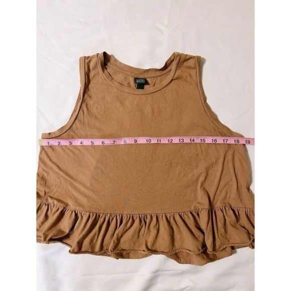 Women's Ruffle Crew Neck Tank Top Wild Fable Rust Size Small Summer Top, No Tags - Picture 4 of 5
